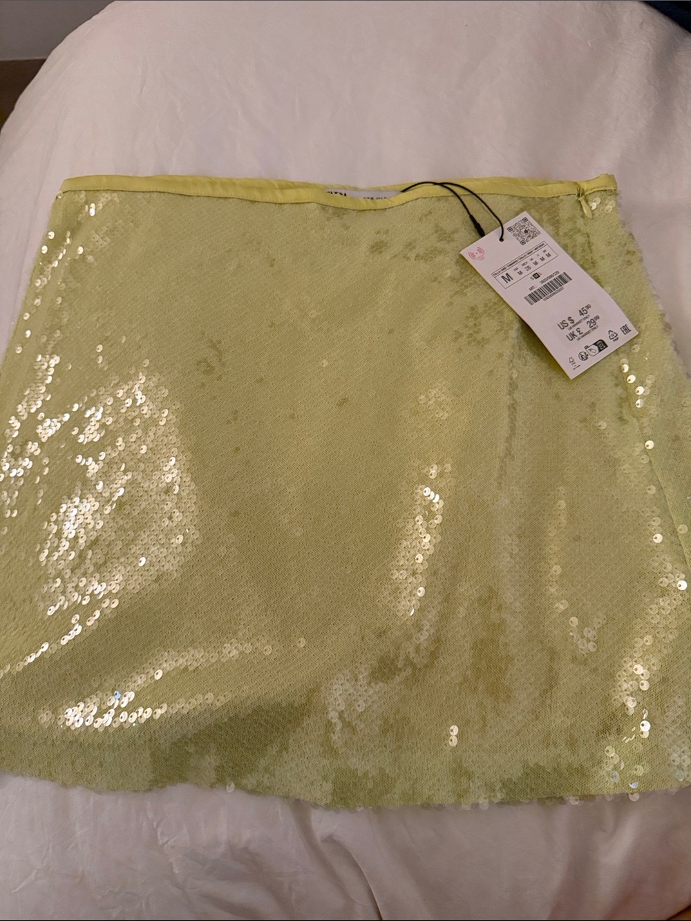 Zara Yellow Sequin Mini Skirt